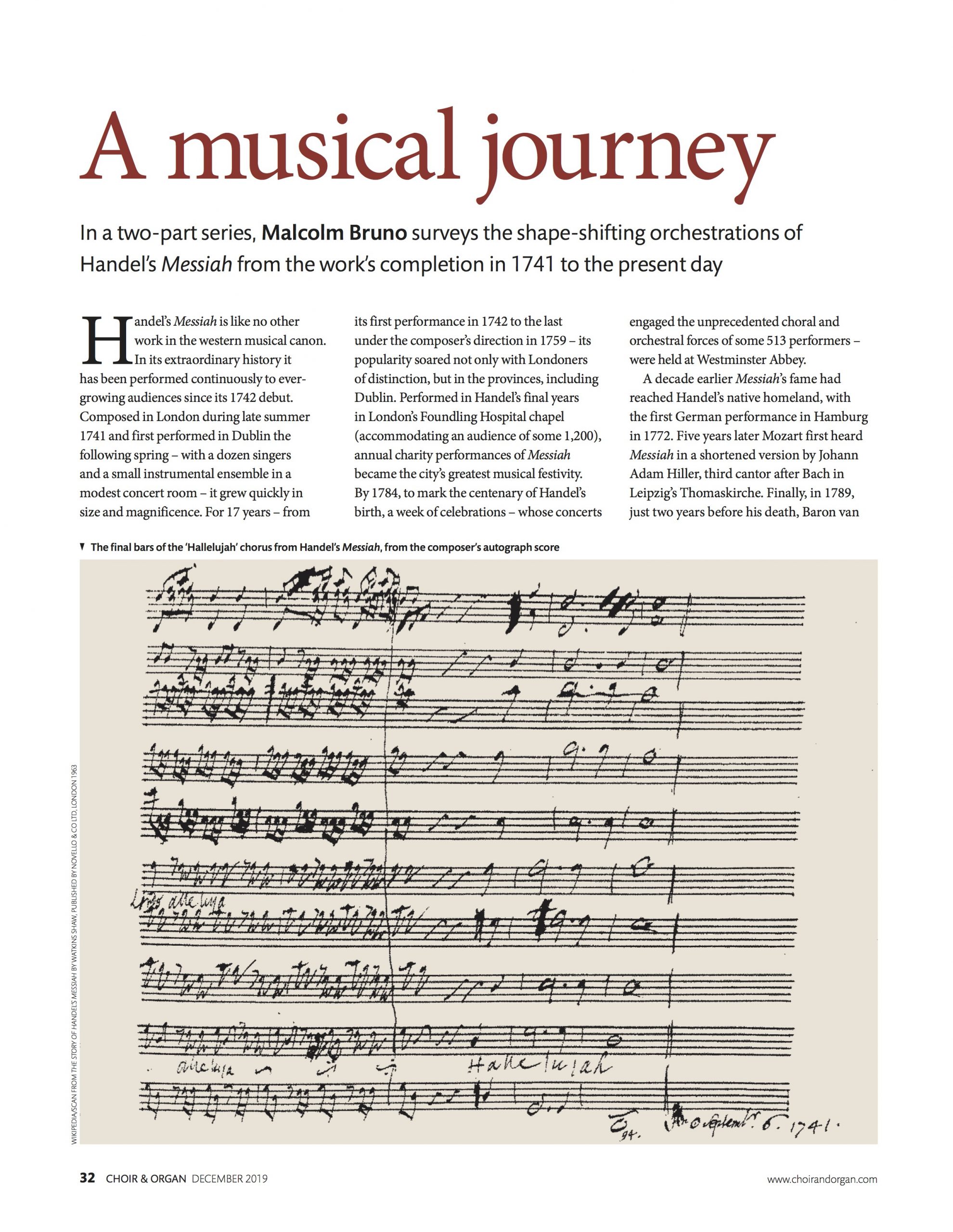 Messiah 1741 | Malcolm Bruno
